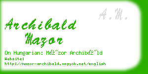 archibald mazor business card